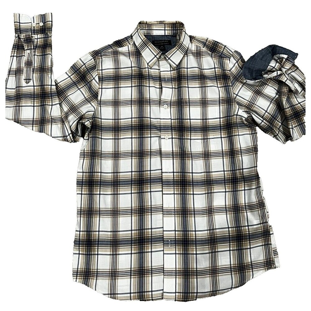 Mens Banana Republic Stretch Soft Wash Long Sleeve Button Up Shirt Size M